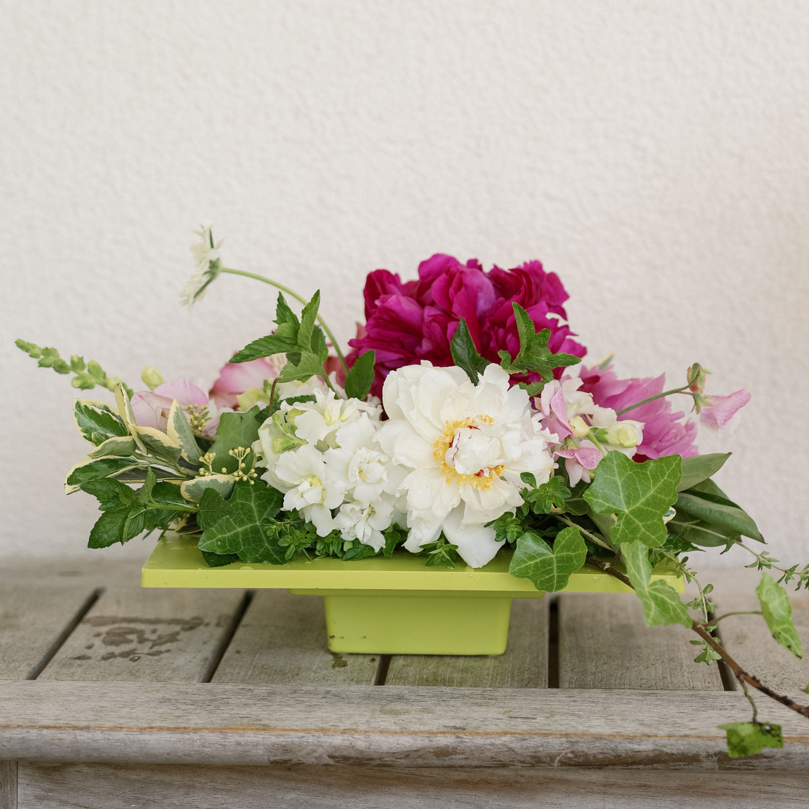 Square bowl small bamboo green