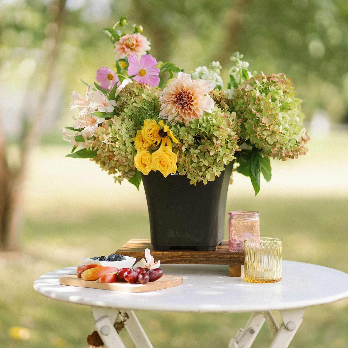 Square Flared Jardiniere black