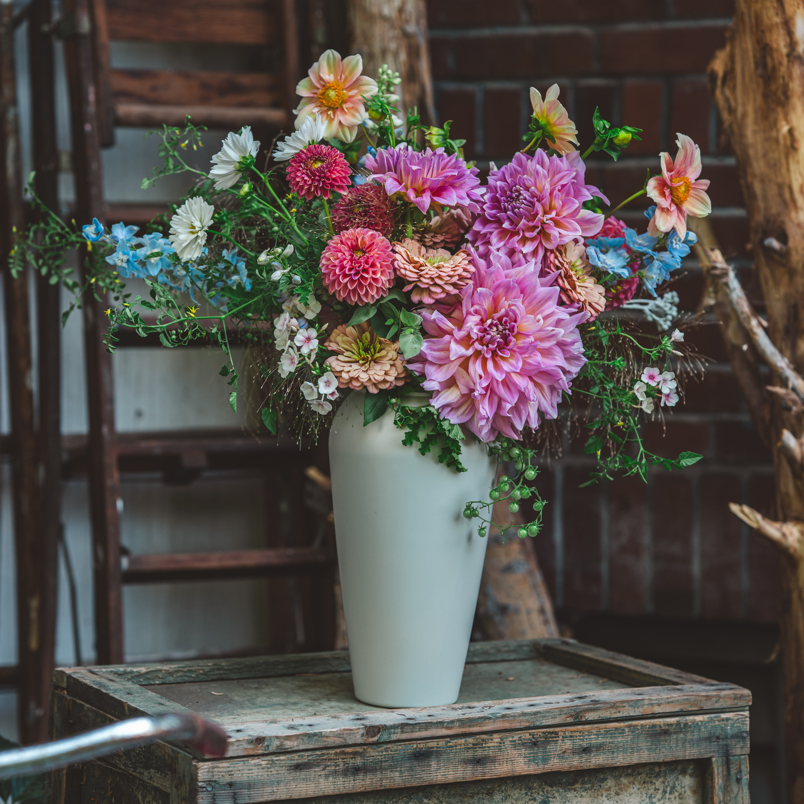 Classic White Vase Spring Arrangment
