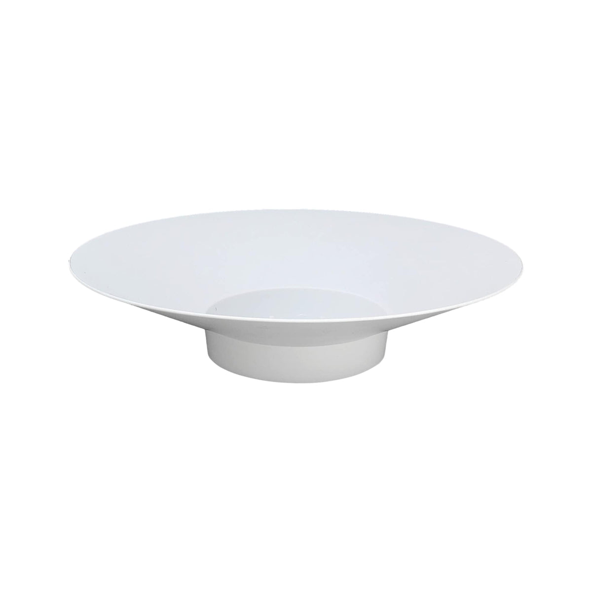 Large Wok low floral bowl in white